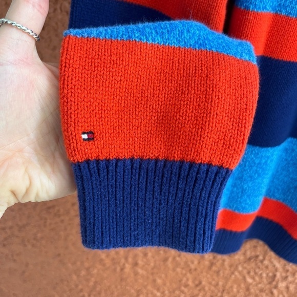 Women’s Tommy Hilfiger Blue/Orange Striped Sweater Size Large - Picture 5 of 6